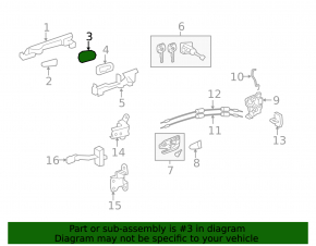 Plug for outer handle under cylinder front left Toyota Camry v55 15-17 usa