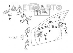 Plug for outer handle under cylinder front left Toyota Camry v55 15-17 usa