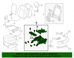 Driver's seat adjustment motor for Toyota Camry v55 15-17 without frame