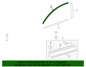 Upper door molding front left Toyota Rav4 13-18