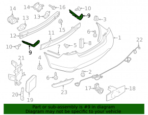 Left rear bumper mount for Infiniti M37 Q70 11-19