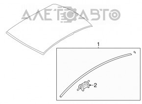 Roof lining left Hyundai Sonata 11-15 missing fasteners