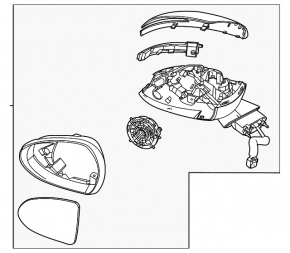 Left side mirror assembly Kia K5 21-24, heated, BSM, turn signal