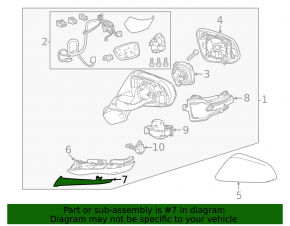 Right side mirror molding for Lexus NX 22-25