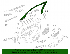 Door frame inner rear right Audi Q3 8U 15-18 black