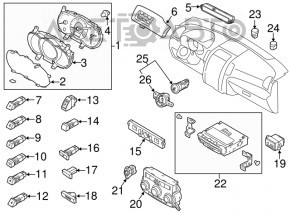 Instrument lighting control button Kia Sorento 14-15 rest