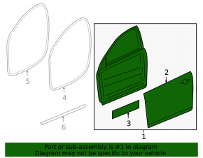 Door bare front right Chevrolet Cruze 11-15