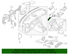 Front panel trim left Mercedes GLC 16-19 chrome
