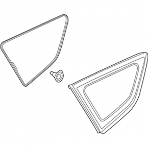 Rear left window, fixed glass, Ford Escape MK3 13-19, chrome
