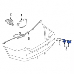 Parking sensors rear Ford Fusion mk5 13-16 without ring ABAKUS