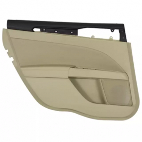 Door trim card rear left Ford Fusion mk5 13-16 beige with beige insert cloth, armrest leather, molding gray structure, for dry cleaning
