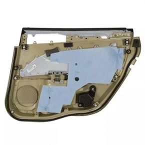 Door trim card rear left Ford Fusion mk5 13-16 beige with beige insert cloth, armrest leather, molding gray structure, for dry cleaning