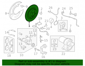 Rear left brake disc Land Rover Range Rover Velar 18-20 325/20mm