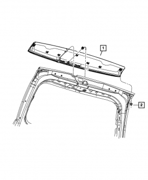 Dodge Grand Caravan 11-20 tailgate spoiler filed down, butt