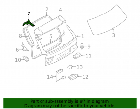 Upper left tailgate hinge for BMW X5 E70 07-13