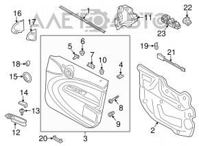 Door trim card front left Mini Cooper Countryman R60 12-16 black
