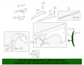 Right wing door seal for Lexus LS460 LS600h 07-12