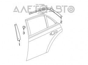 Door trim side rear right Chrysler 300 11-