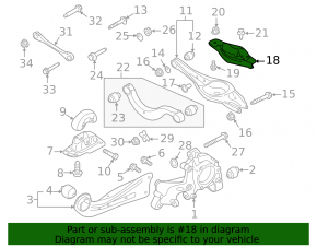 Rear left control arm cover for the spring of the Audi A3 8V 15-20
