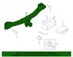 Rear bumper reinforcement VW Touareg 11-14 for towbar