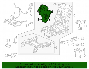 Lumbar support for the driver's seat Honda Accord 13-17 with a motor