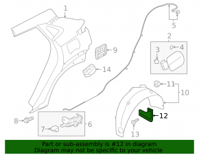 Mudguard rear left Hyundai Kona 18-21 1.6, 2.0