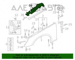 Seal wing hood-wing right Audi A4 B9 17- rear