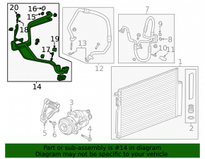 Air Conditioner Tube Heater Condenser Buick Encore 16-19