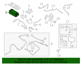 Lincoln MKZ 13-20 hybrid carbon canister absorber assembly