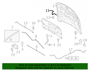 Ford Mustang mk6 15-23 bonnet lock hook