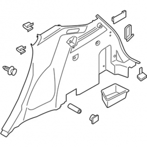 Left arch trim Lincoln MKC 15 - black, subwoofer, broken crepe, scratches