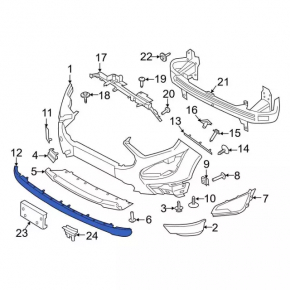 Front bumper lip Ford Ecosport 18-22 structure, worn