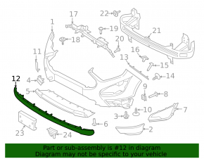 Front bumper lip Ford Ecosport 18-22 structure, worn