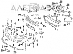 Right long front bumper mount under headlight Mazda6 03-08