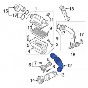 Air duct from air intake Ford Explorer 20-24 3.0T