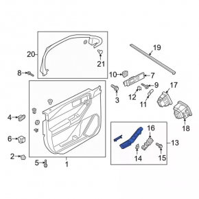 Window lifter control with trim rear left Ford Explorer 20-