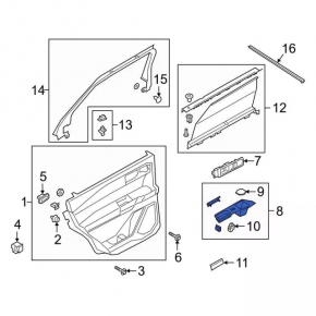 Window lifter control with trim rear left Ford Explorer 20-