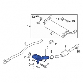 Downpipe with catalytic converter Lincoln Corsair 20-26 2.0 2.3