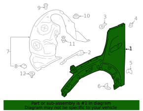 Front right wing Mini Cooper F56 3d 14-19 prerest