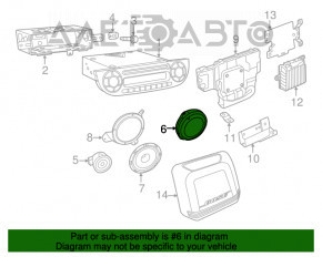 Front left door speaker Fiat 500 12-19