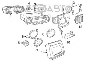 Front left door speaker Fiat 500 12-19