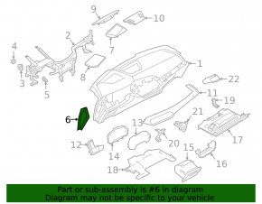 Front panel trim side left BMW X5 G05 19-23 Canberra-Beige