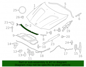 Front hood seal BMW X3 F25 11-17