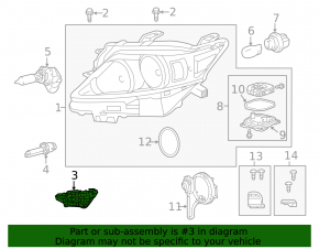 Headlight mount lower left Lexus RX350 RX450 13-15