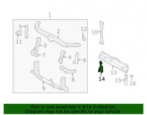Right radiator deflector for Lexus RX300 98-03