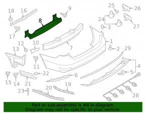 Rear bumper reinforcement VW Jetta 11-18 USA rusty