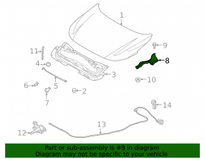 Hood hinge right Nissan Sentra 20-