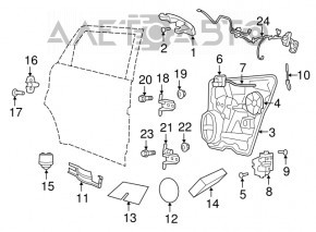 Rear left door handle mechanism Dodge Journey 11-