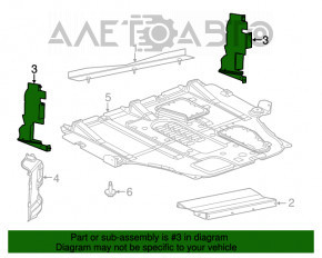 Radiator deflector left inner Chrysler 200 15-17 2.4