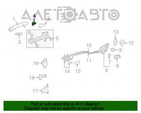 Lexus RX350 RX450h 16-22 Rear Left Outer Handle Cap